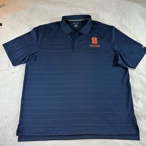 Syracuse University Champion Navy Blue Polo Shirt Men's 2XL Embroidered Logo